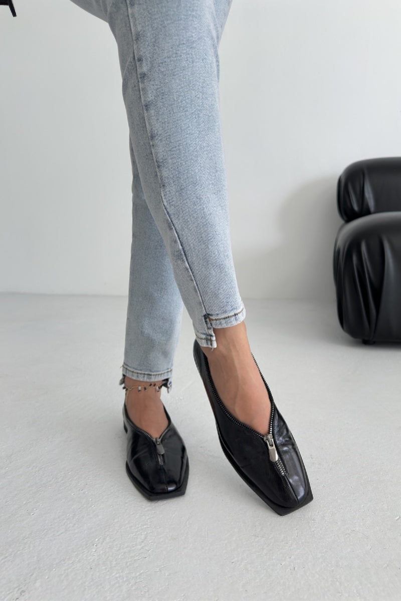 Asimetrik Paça Kot Pantolon - Orta Mavi Kot - (26-31) - 5