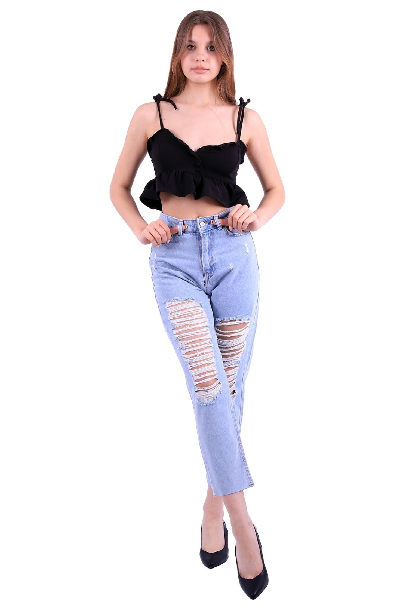 Kot Pantolon - Buz Mavisi ve Tintli - (27-32) - 5