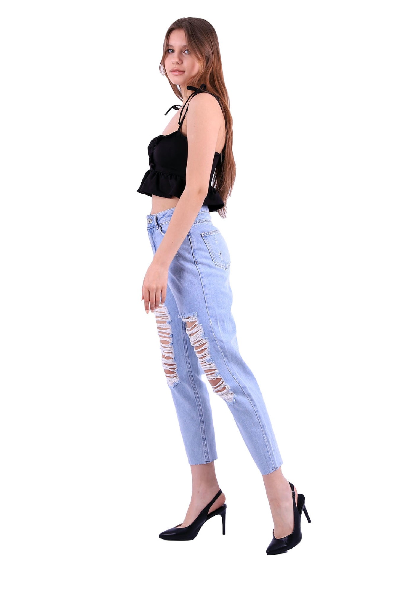 Kot Pantolon - Buz Mavisi ve Tintli - (27-32) - 6