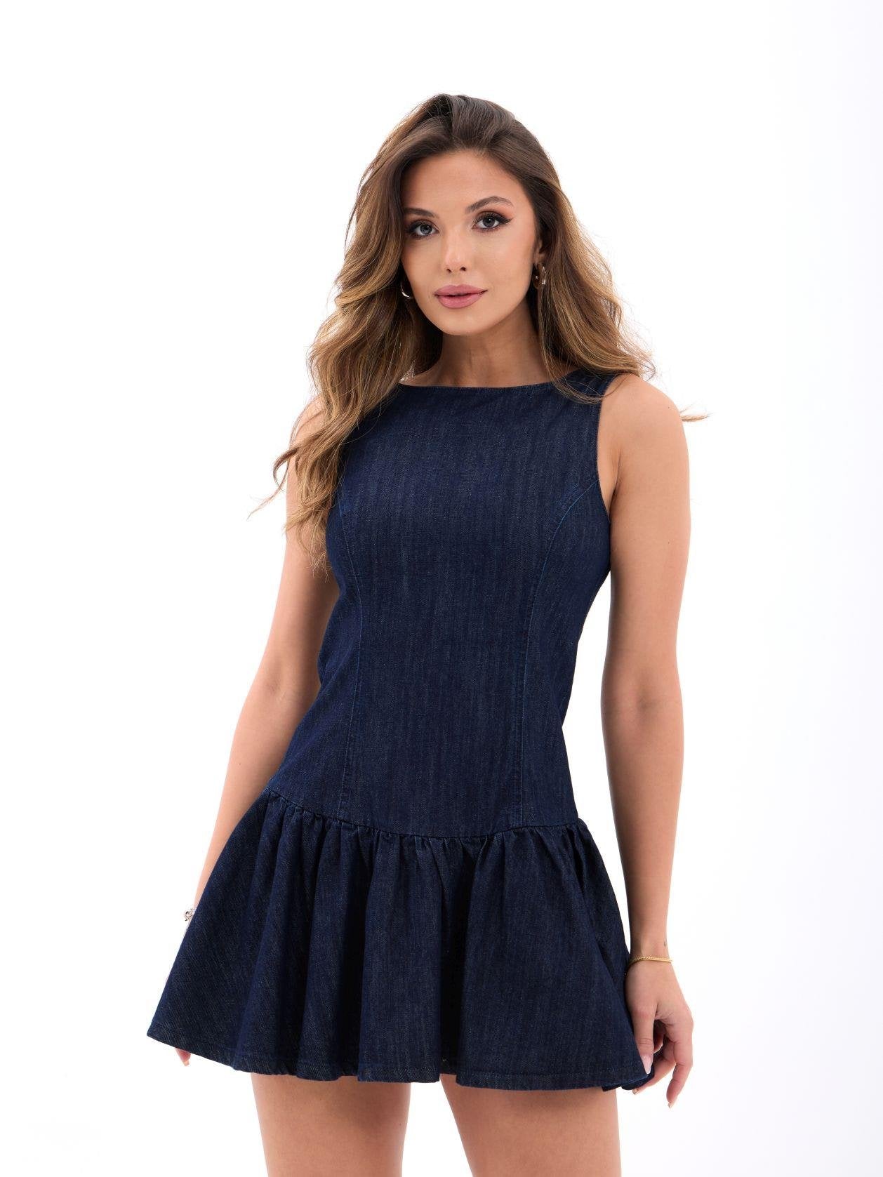 7460 KOT ELBİSE-MAVİ MAVİ L