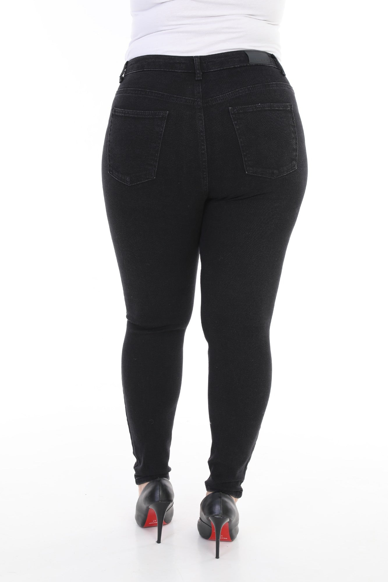 Önü 5 Düğmeli Skinny Kot Pantolon - Düz Antrasit - (30-36) - 5