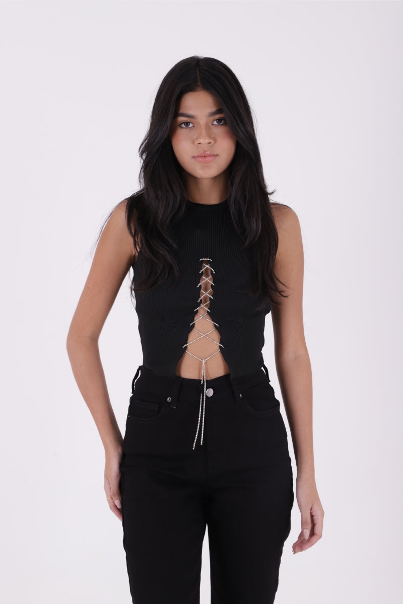 Dikişsiz Paça Mom Fit Kot Pantolon - Siyah - (24-25-6) - 2
