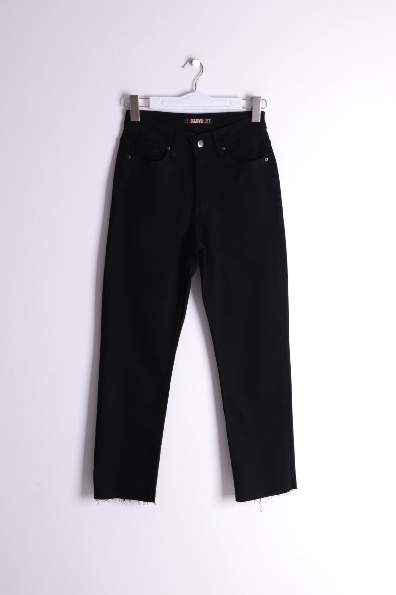 Dikişsiz Paça Mom Fit Kot Pantolon - Siyah - (24-25-6) - 6