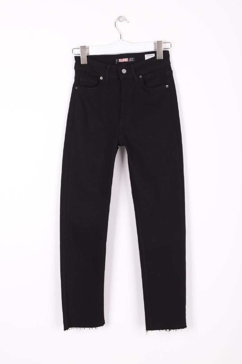 Dikişsiz Paça Mom Fit Kot Pantolon - Siyah - (28-33) - 6