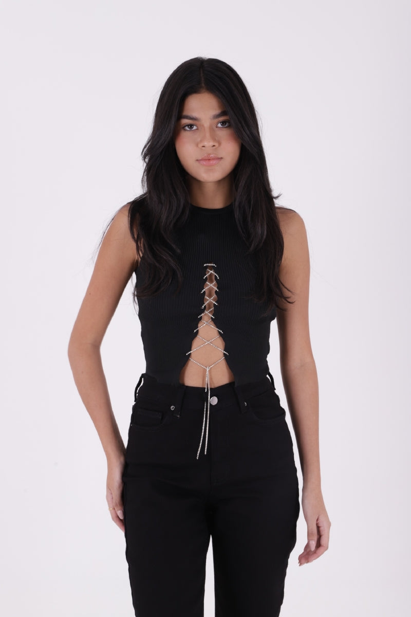 Dikişsiz Paça Mom Fit Kot Pantolon - Siyah - (32-36) - 2
