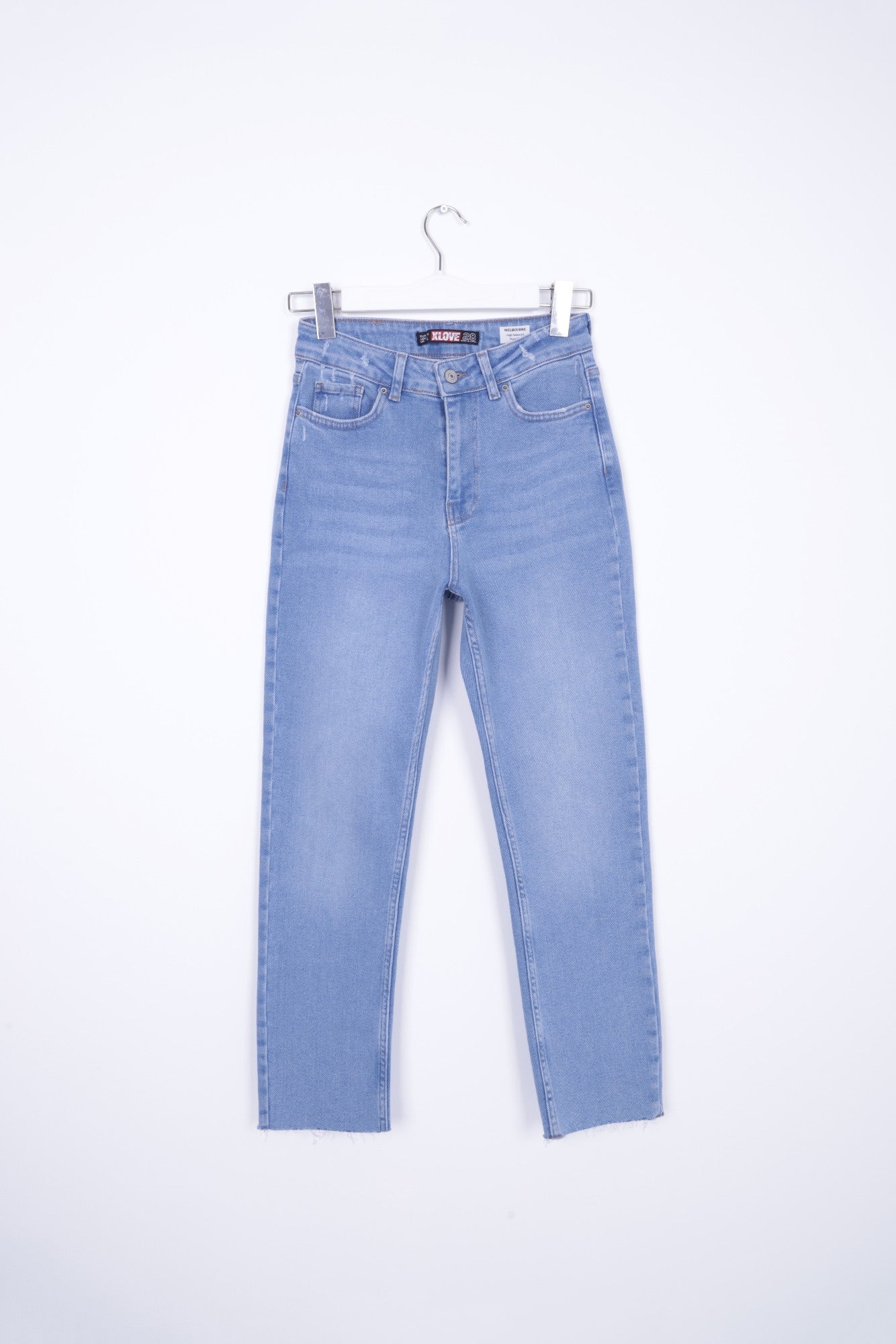 Dikişsiz Paça Mom Fit Kot Pantolon - Açık Mavi Kot - (26-31) - 6