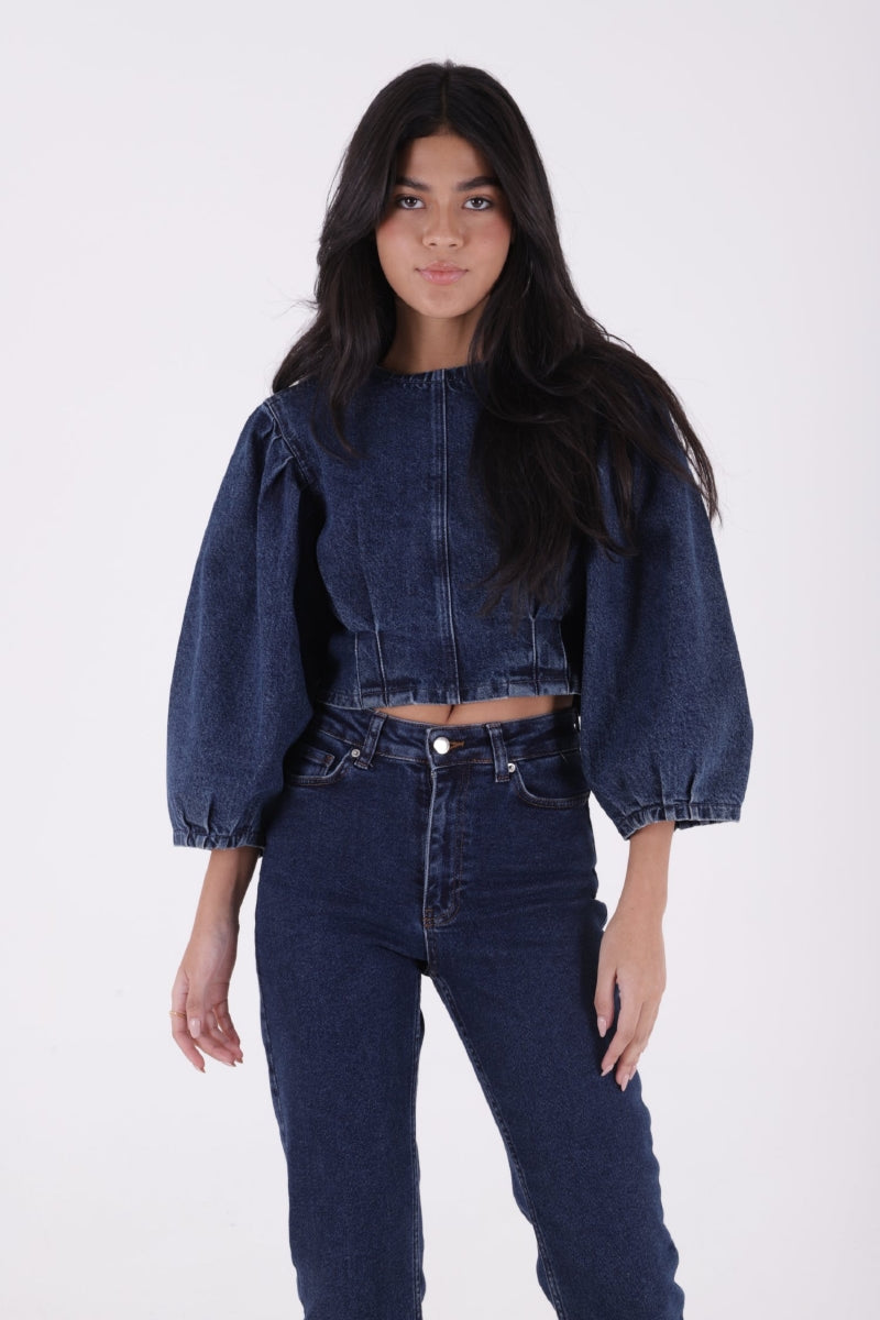 Dikişsiz Paça Mom Fit Kot Pantolon - Düz Koyu Rins - (28-33) - 4