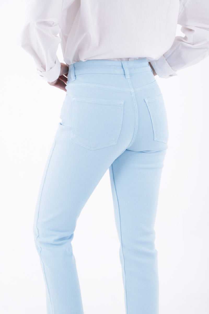 Dikişsiz Paça Mom Fit Kot Pantolon - Bebe Mavisi - (28-33) - 3