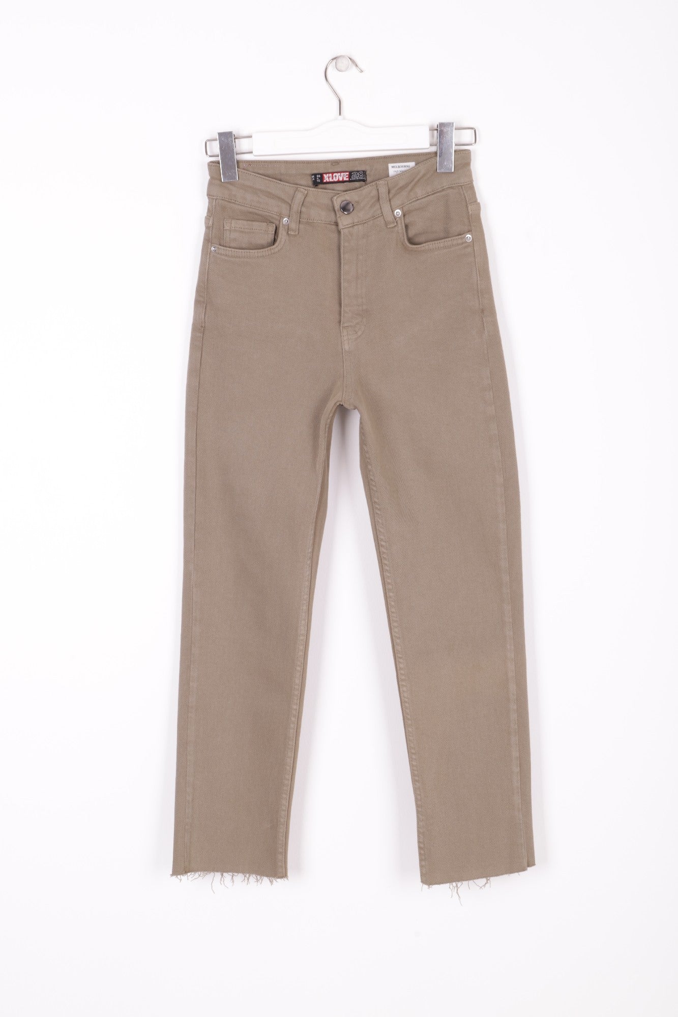 Dikişsiz Paça Mom Fit Kot Pantolon - Yeşil - (28-33) - 6