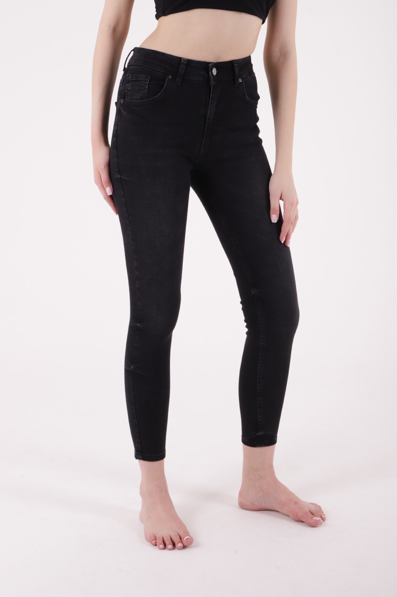 Kısa Boy Skinny Kot Pantolon - Antrasit Kot - (26-31) - 2