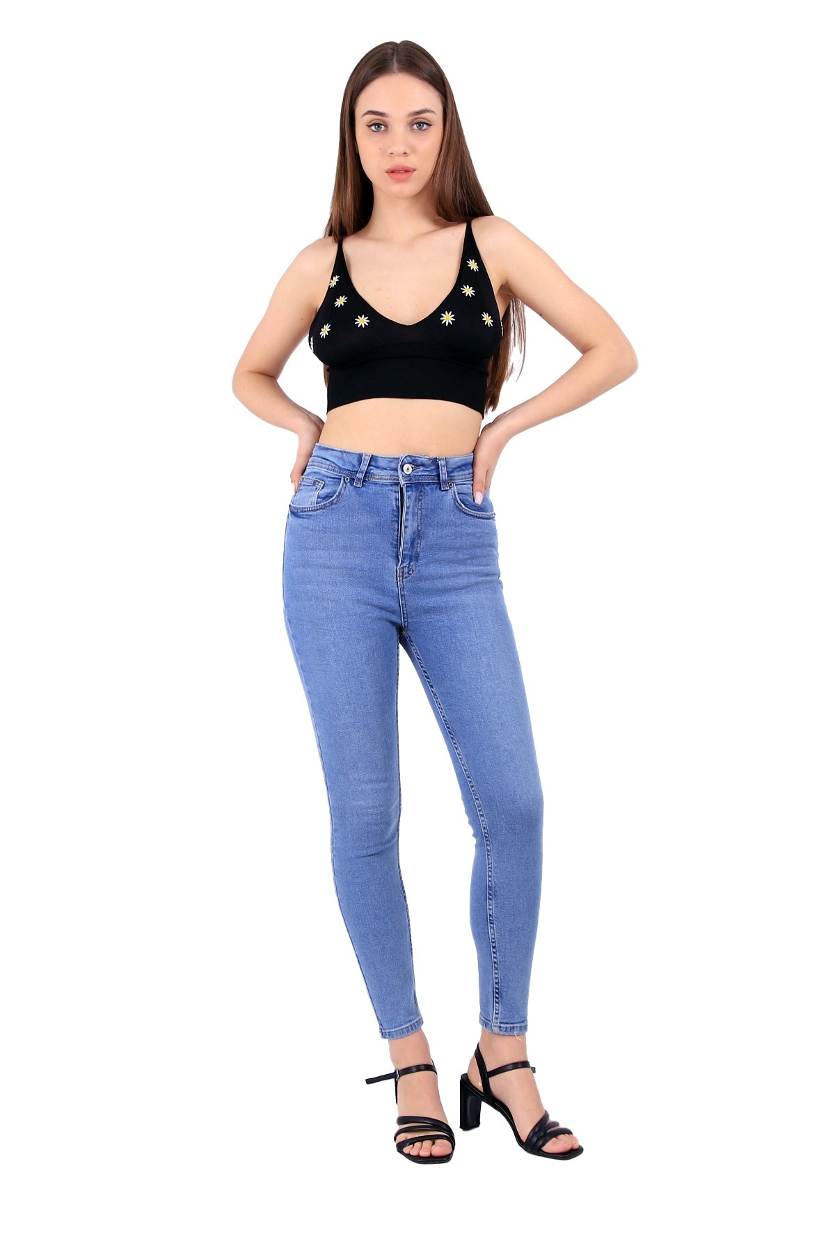 Skinny Tam Boy Kot Pantolon Açık Mavi Kot