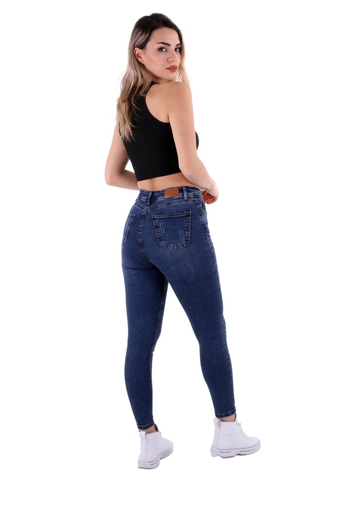 Skinny Kot Pantolon - Koyu Mavi Kot - (26-31) - 4