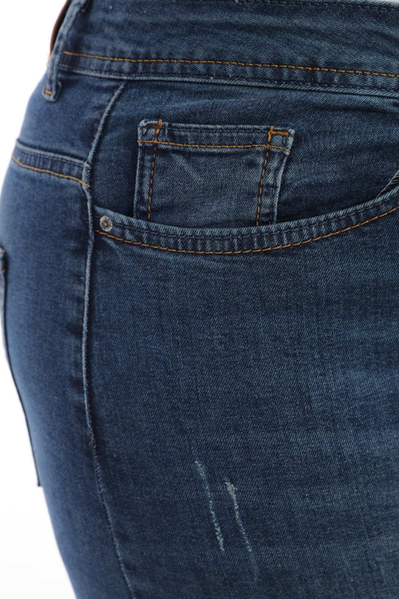 Skinny Kot Pantolon - Koyu Mavi Kot - (32-36) - 6