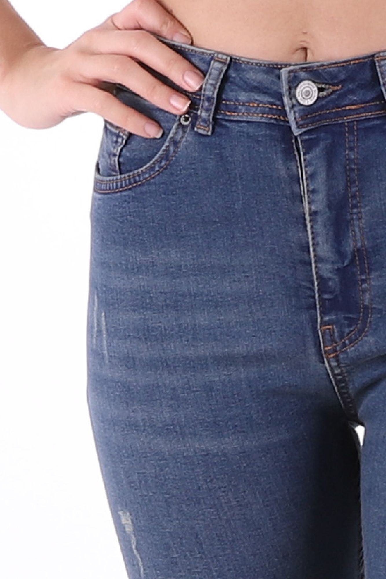 Skinny Kot Pantolon - Koyu Tintli Kot - (26-31) - 2