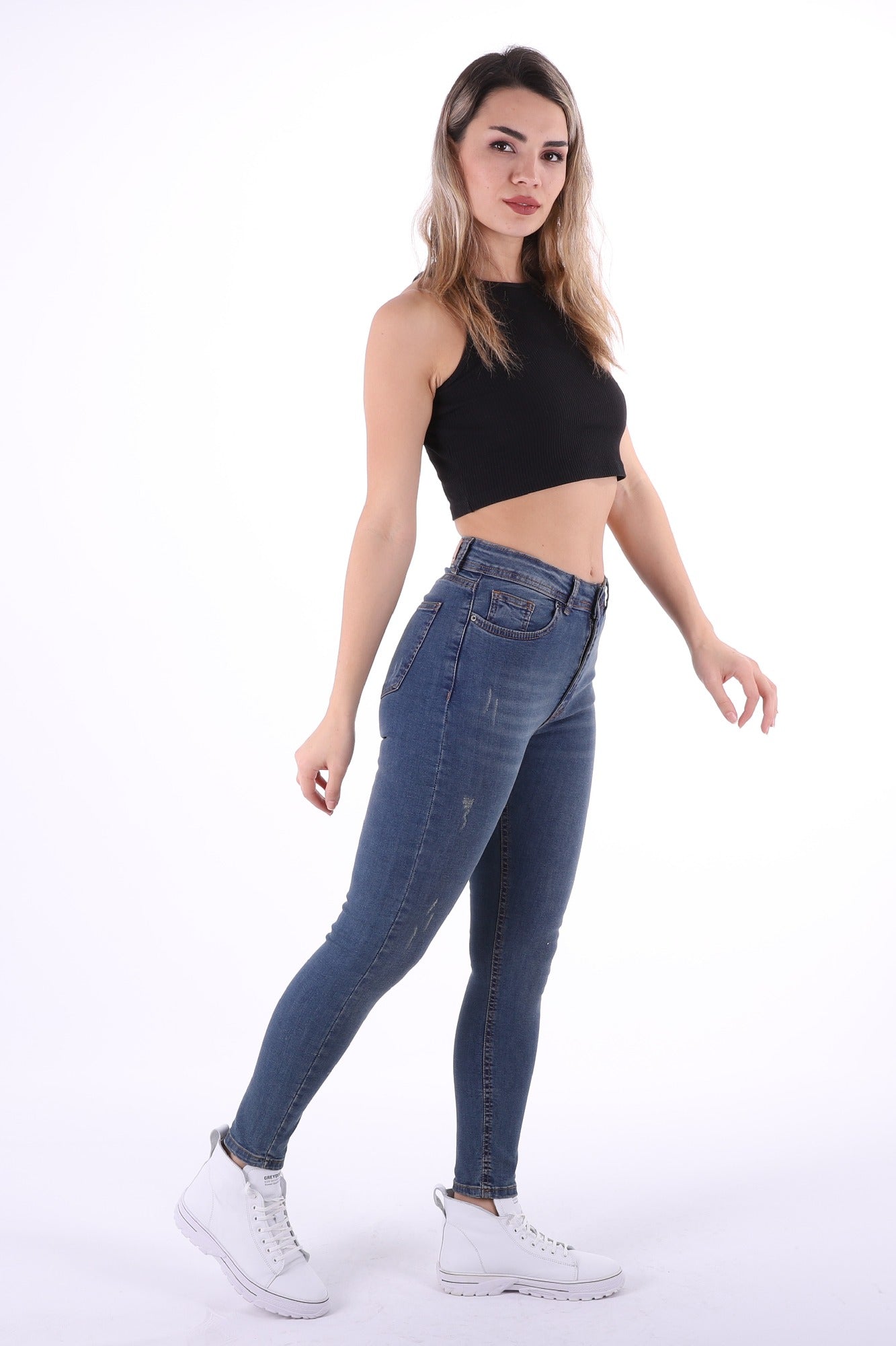 Skinny Kot Pantolon Koyu Tintli Kot