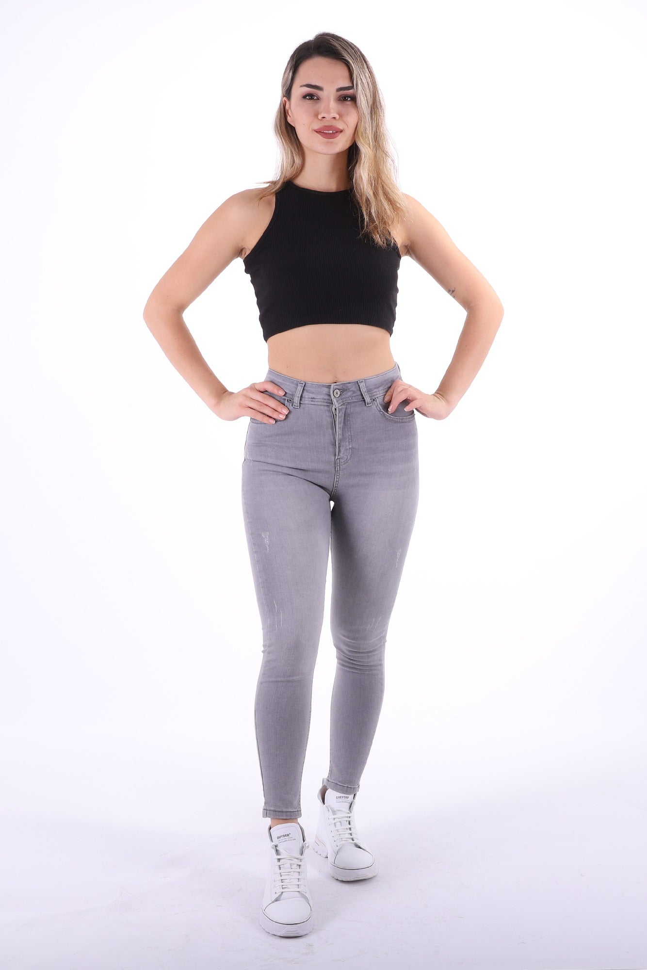 Skinny Kot Pantolon - Açık Gri Kot - (26-31) - 2