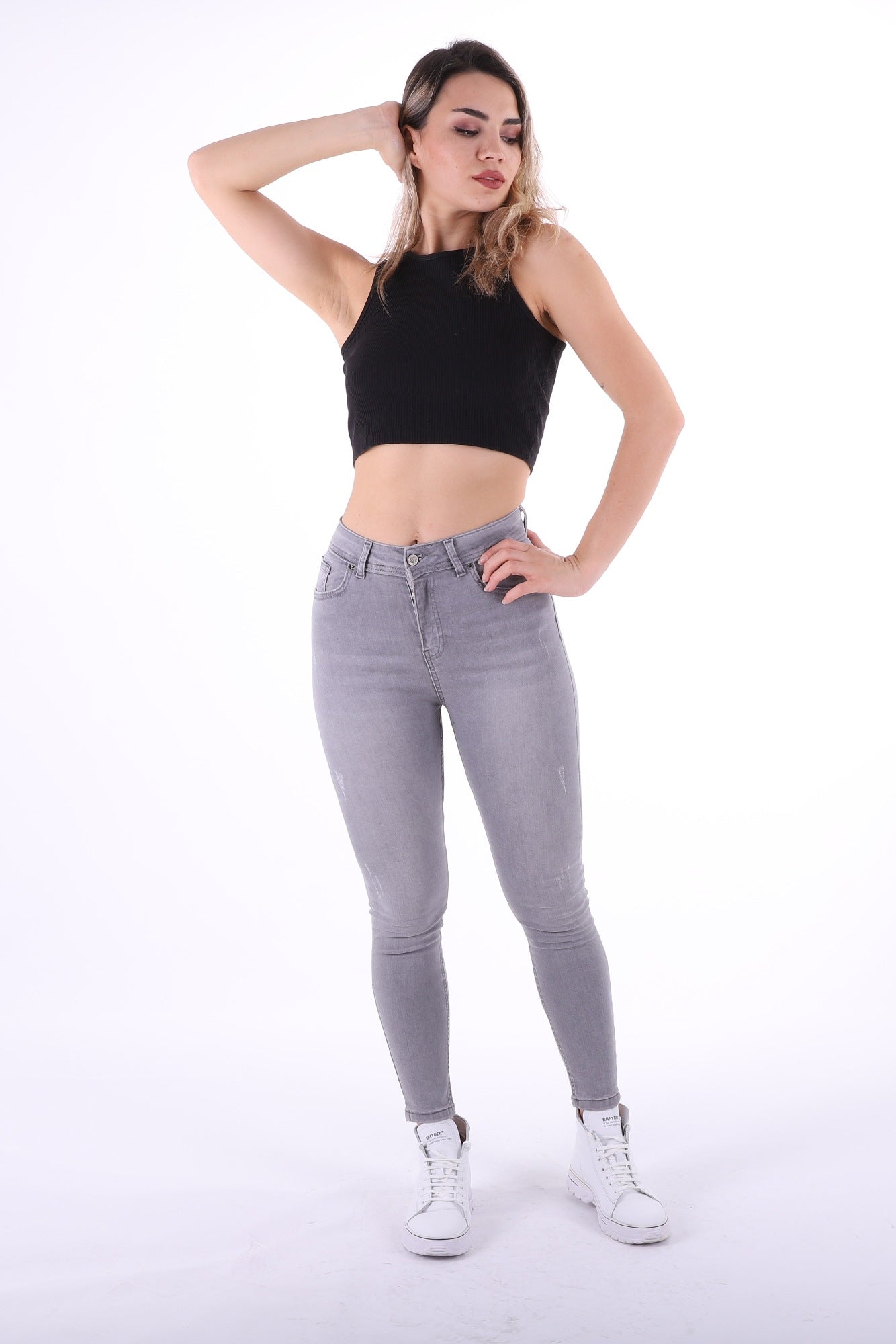 Skinny Kot Pantolon Açık Gri Kot