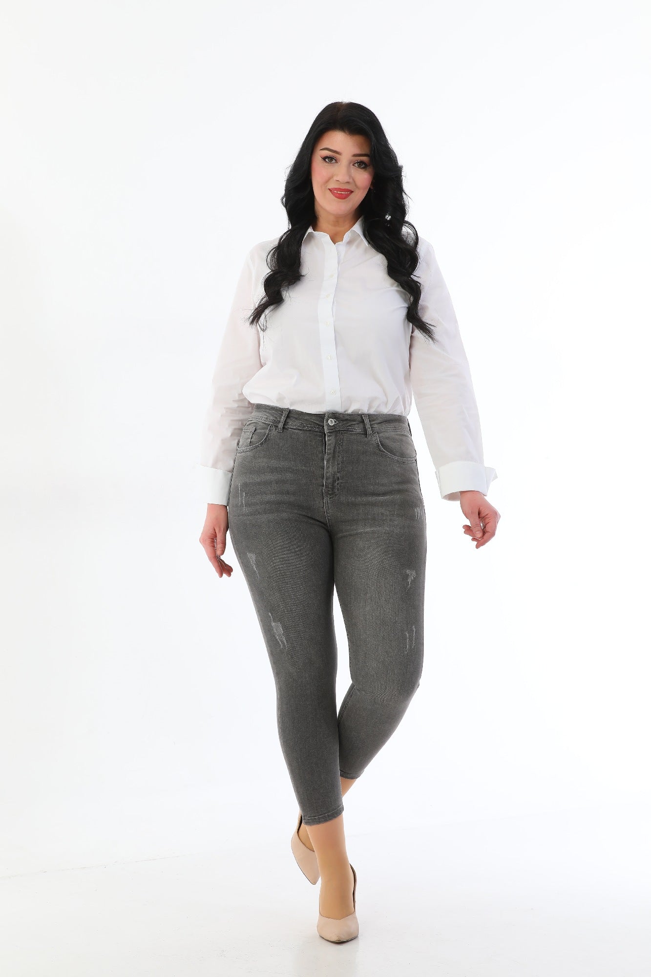 Skinny Kot Pantolon - Koyu Gri Kot - (33-38) - 3