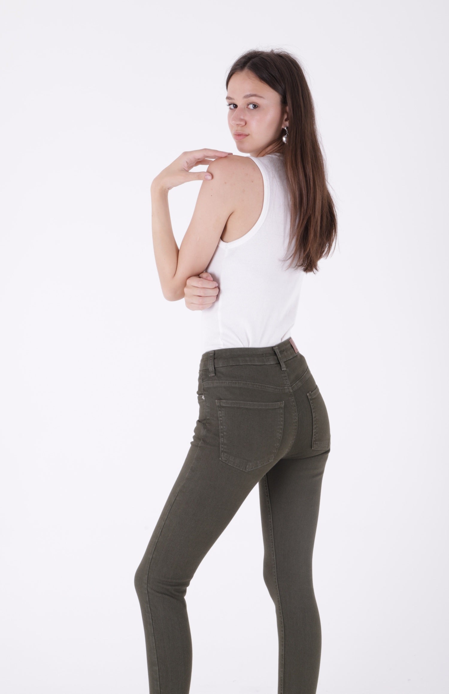 Skinny Kot Pantolon - Haki - (26-31) - 4