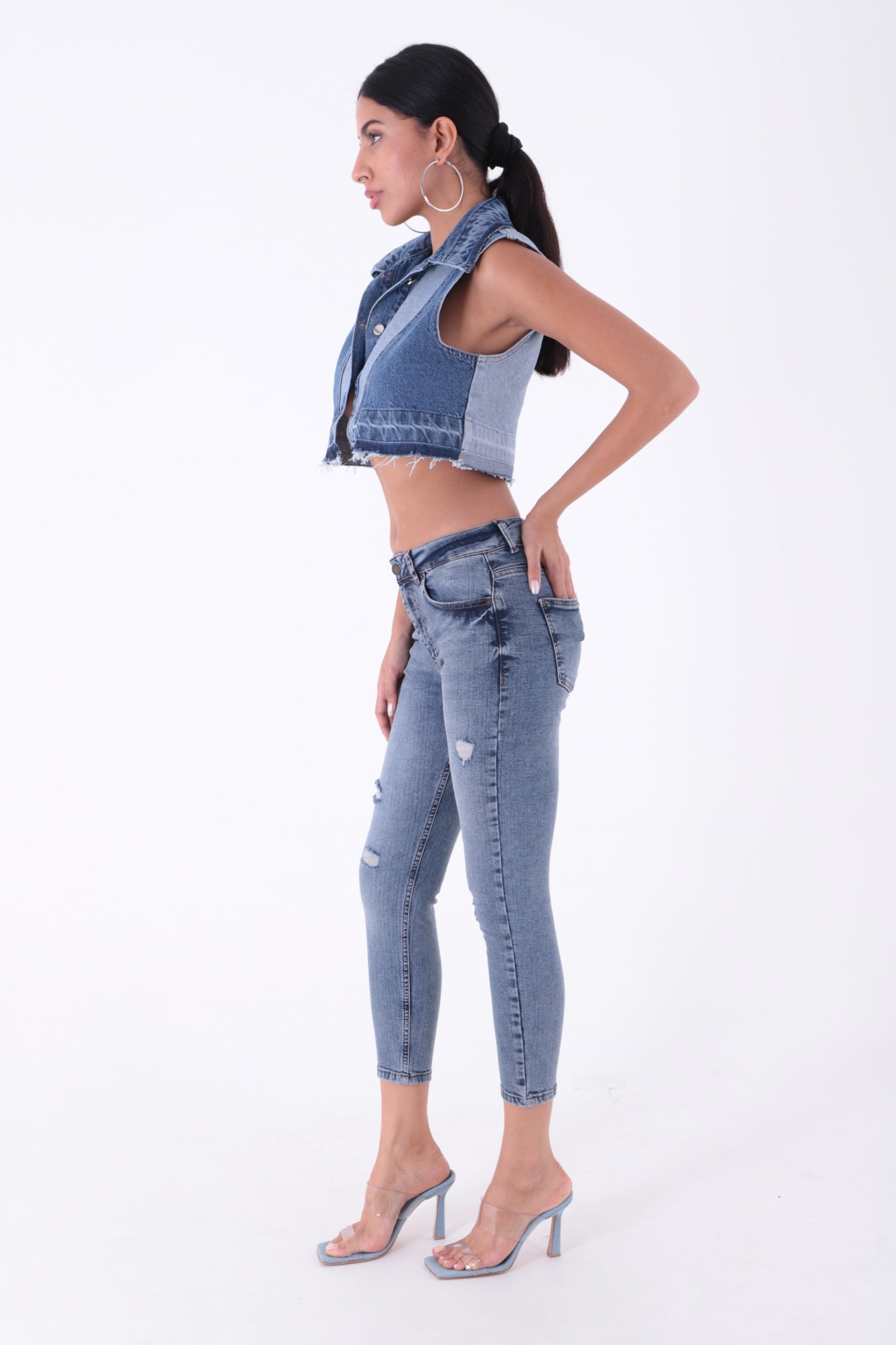 Skinny Kot Pantolon - Orta Mavi Kot - (26-31) - 4