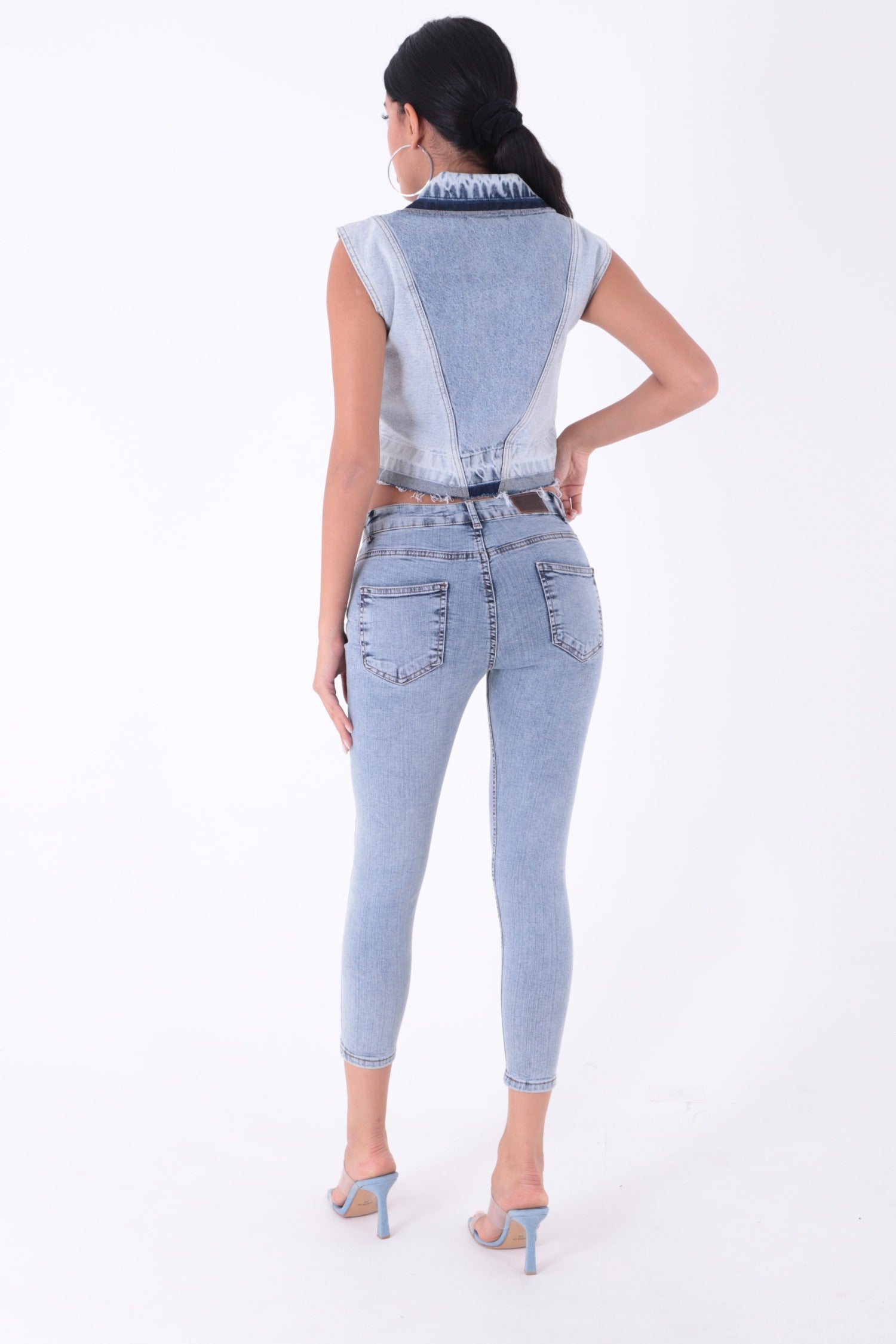 Skinny Kot Pantolon - Kar Yıkama Açık Mavi - (26-31) - 3