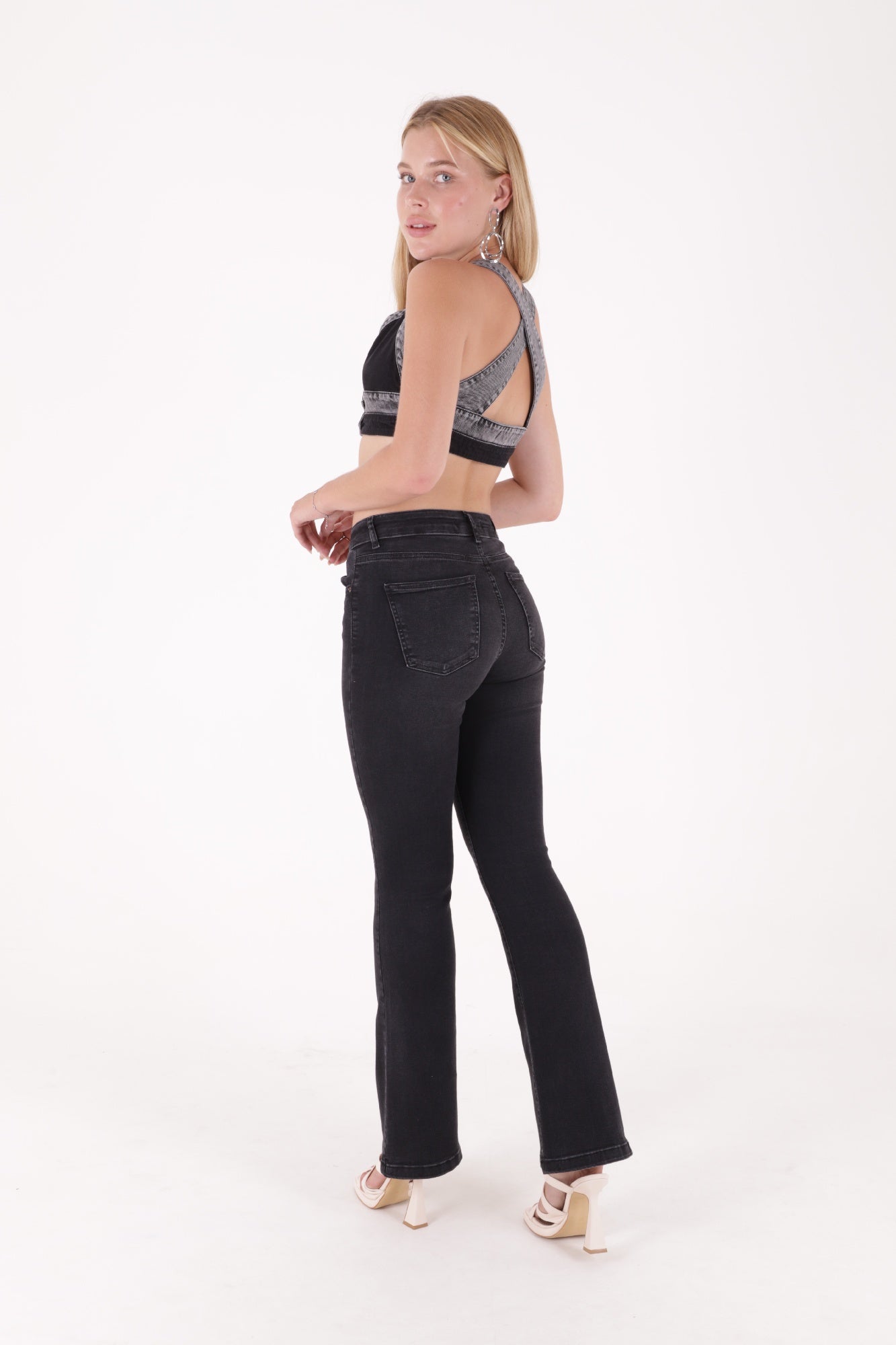 İspanyol Skinny Kot Pantolon - Antrasit Kot - (27-32) - 3