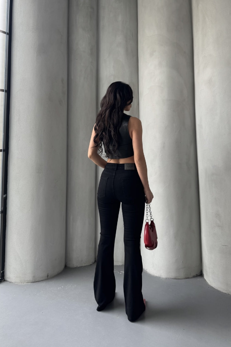 İspanyol Skinny Kot Pantolon - Siyah - (27-32) - 3