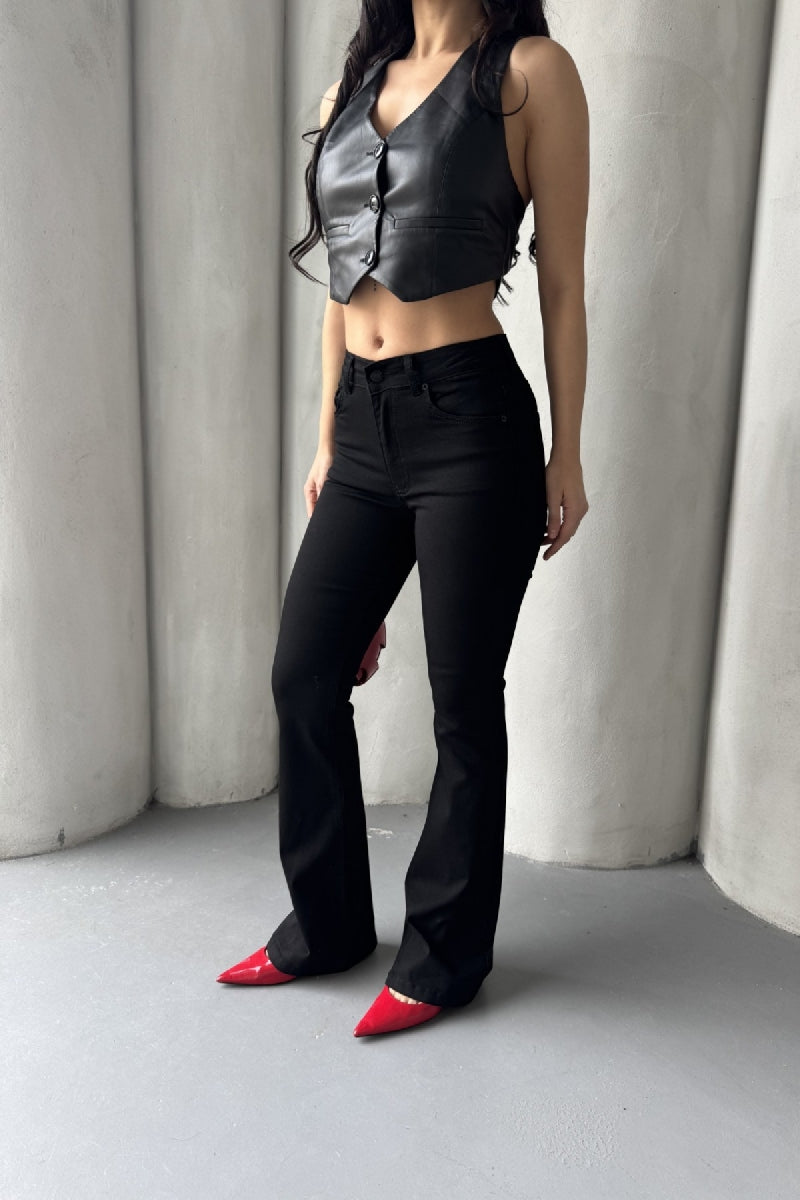 İspanyol Skinny Kot Pantolon - Siyah - (27-32) - 6