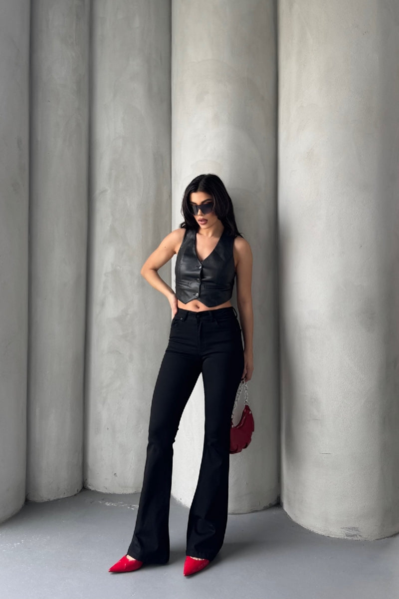 İspanyol Skinny Kot Pantolon - Siyah - (30-36) - 2
