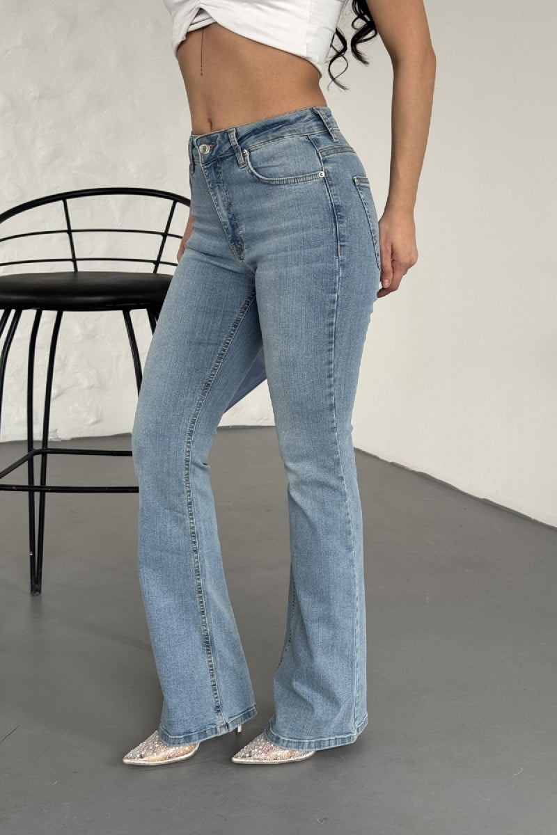 İspanyol Skinny Kot Pantolon - Açık Mavi Kot - (30-36) - 6