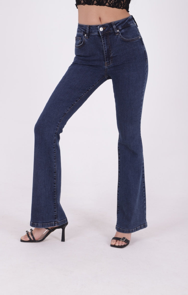 İspanyol Skinny Kot Pantolon - Düz Koyu Rins - (30-36) - 3