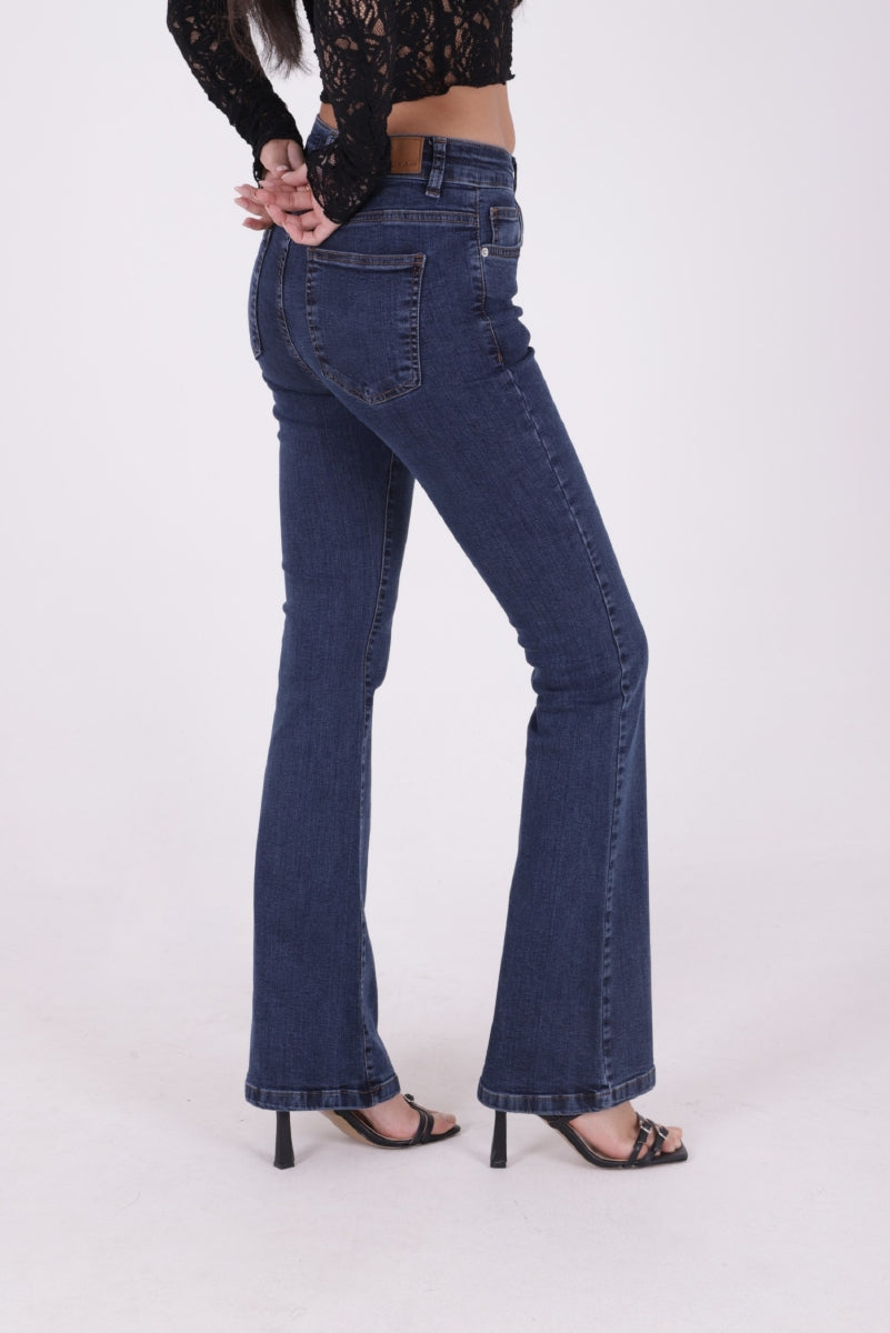 İspanyol Skinny Kot Pantolon - Düz Koyu Rins - (30-36) - 6
