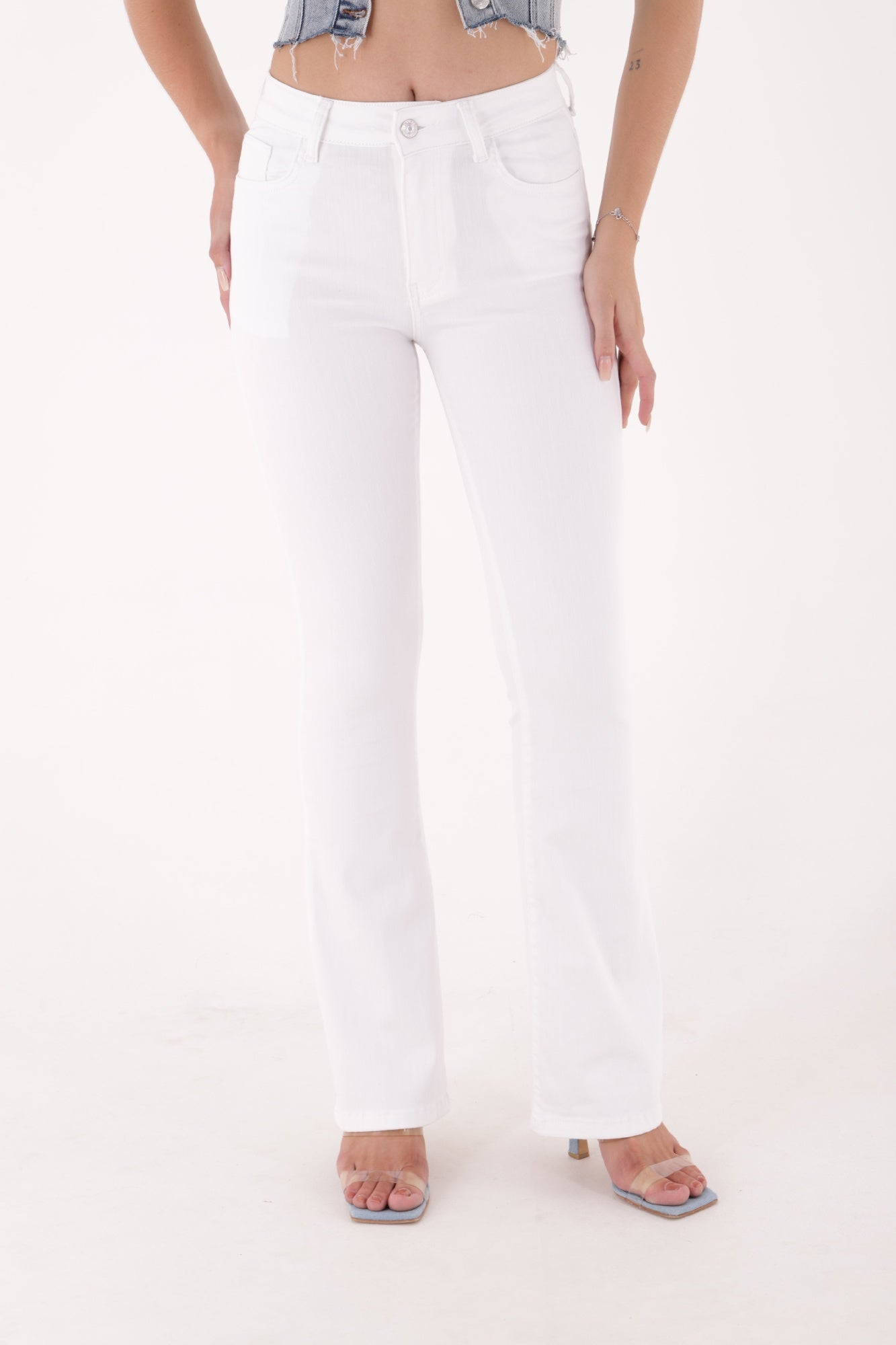 İspanyol Skinny Kot Pantolon - Beyaz - (28-33) - 2