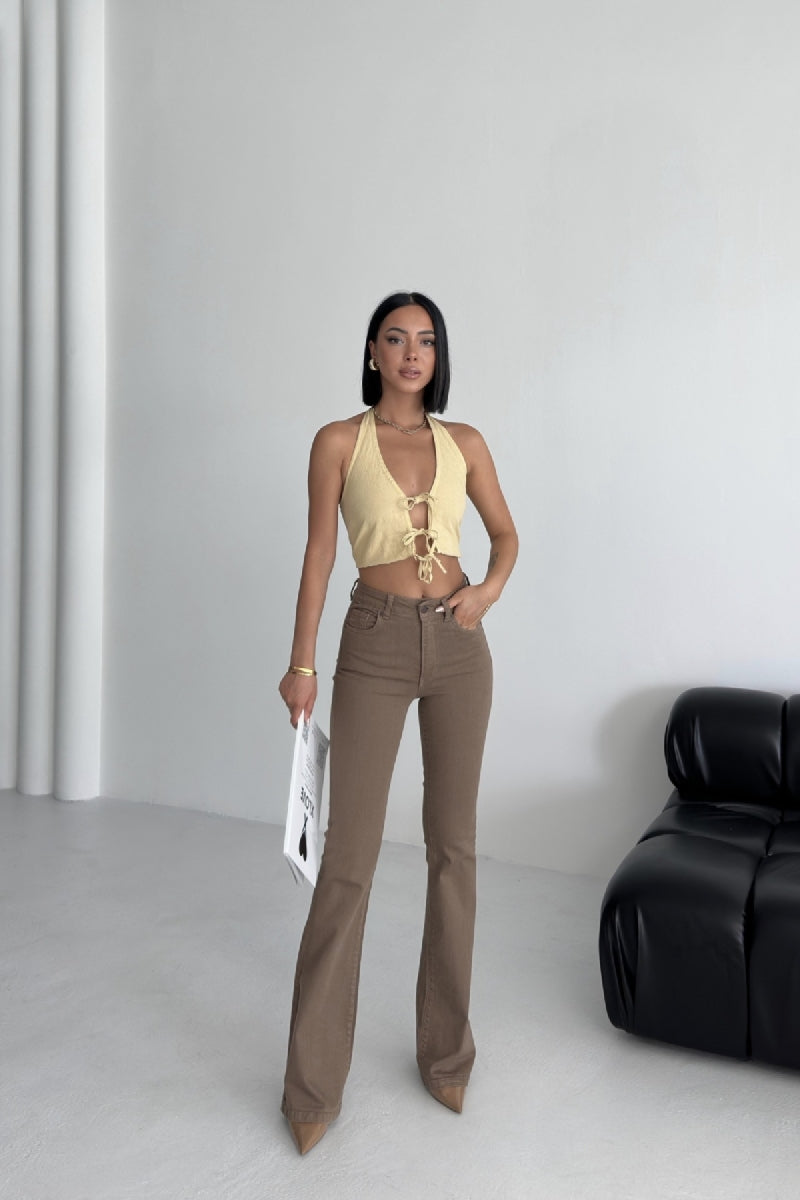 İspanyol Skinny Kot Pantolon - Toprak - (27-32) - 3
