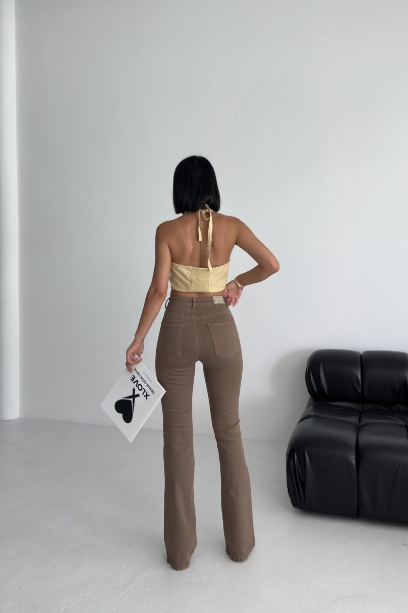 İspanyol Skinny Kot Pantolon - Toprak - (27-32) - 4
