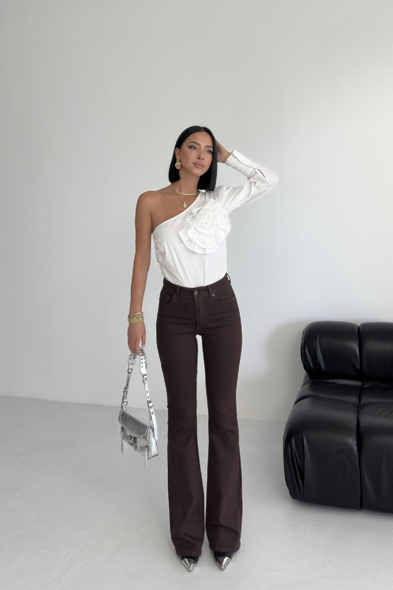 İspanyol Skinny Kot Pantolon - Kahverengi - (26-31) - 3