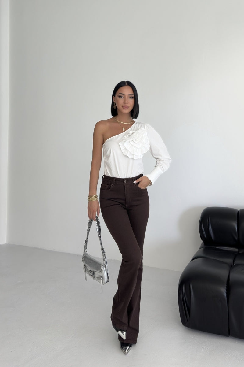İspanyol Skinny Kot Pantolon - Kahverengi - (26-31) - 6