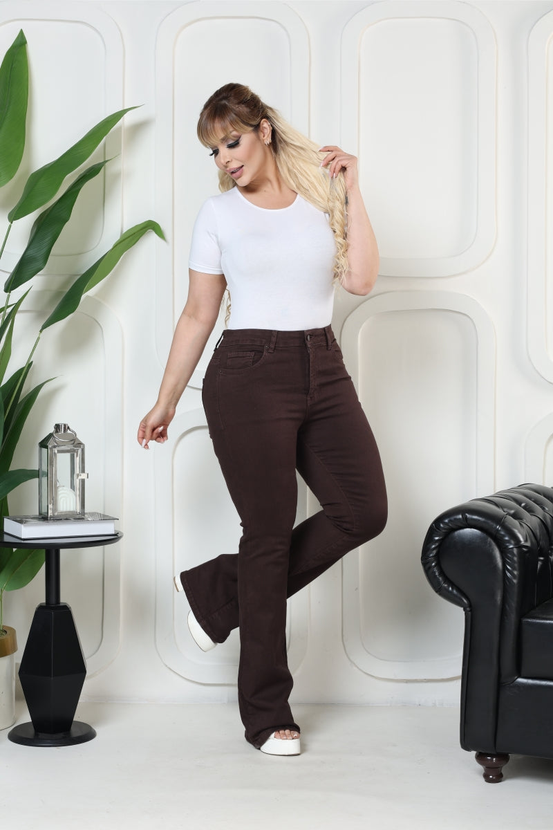 İspanyol Skinny Kot Pantolon - Kahverengi - (30-36) - 3