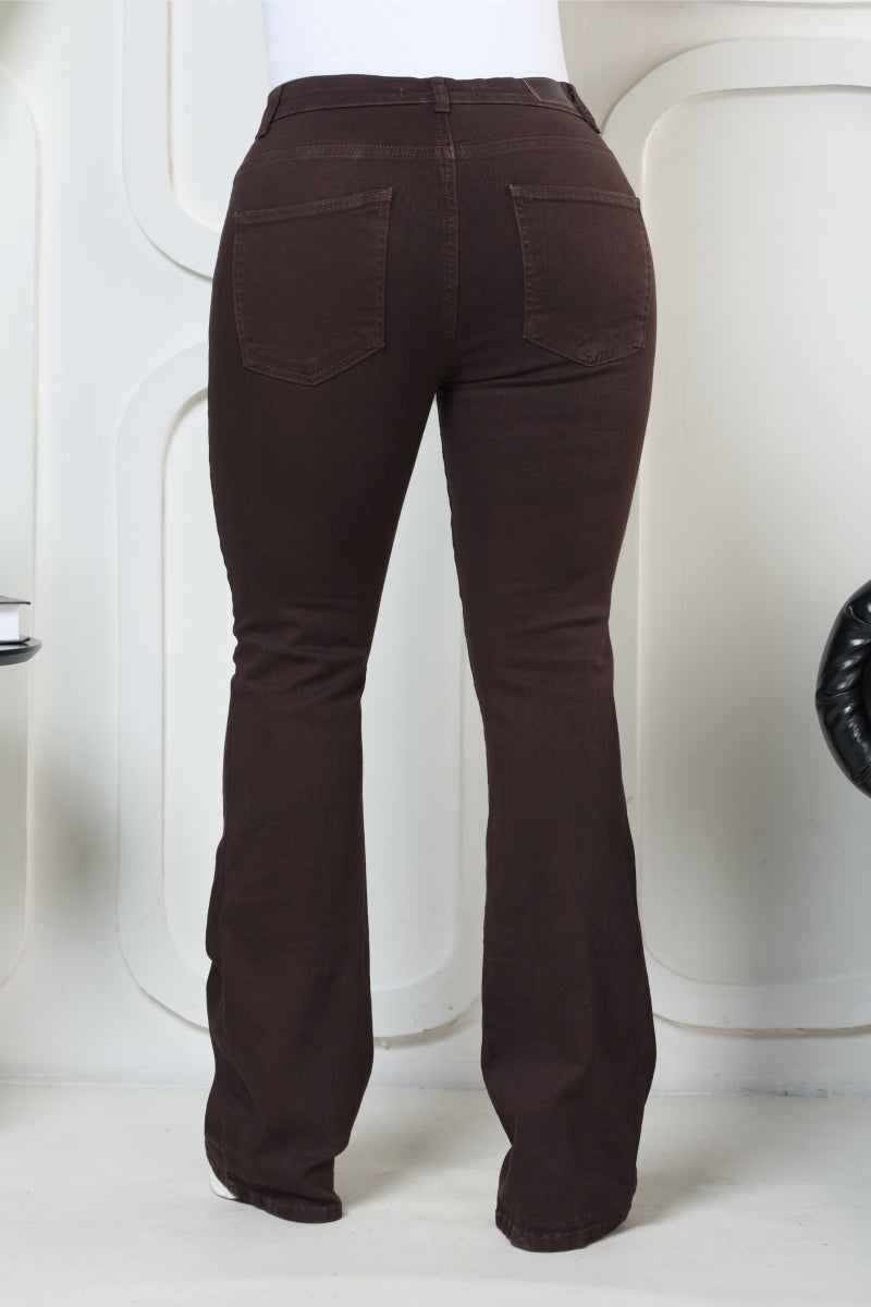 İspanyol Skinny Kot Pantolon - Kahverengi - (30-36) - 5