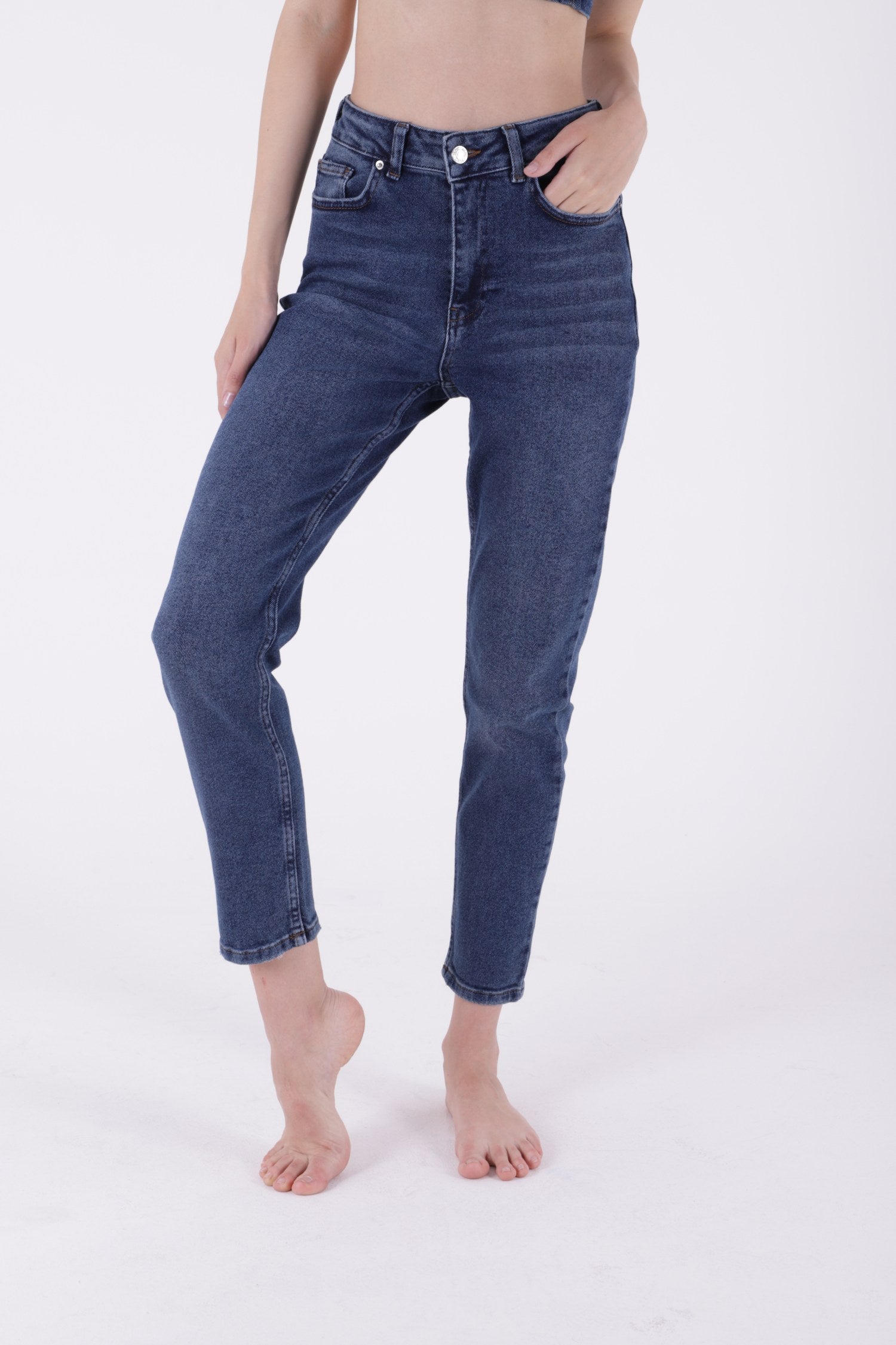 Comfort Slim Kot Pantolon - Koyu Mavi Kot - (26-31) - 2