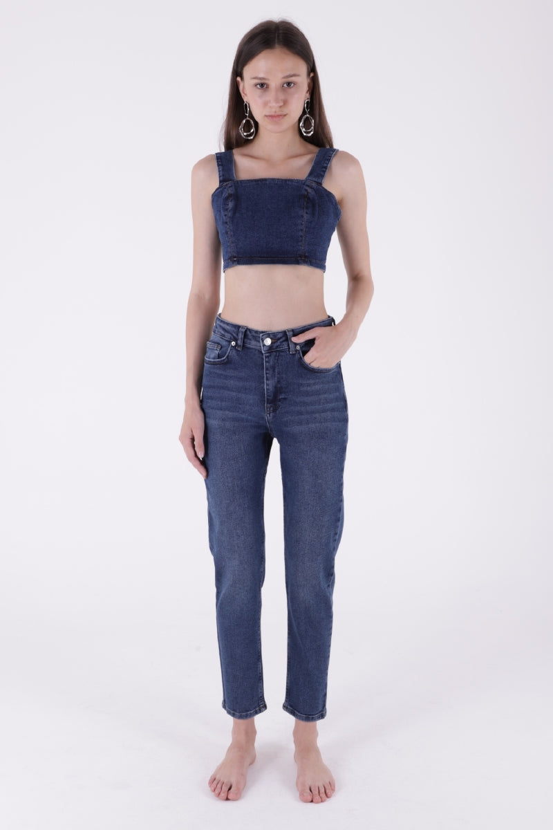 Comfort Slim Kot Pantolon Koyu Mavi Kot