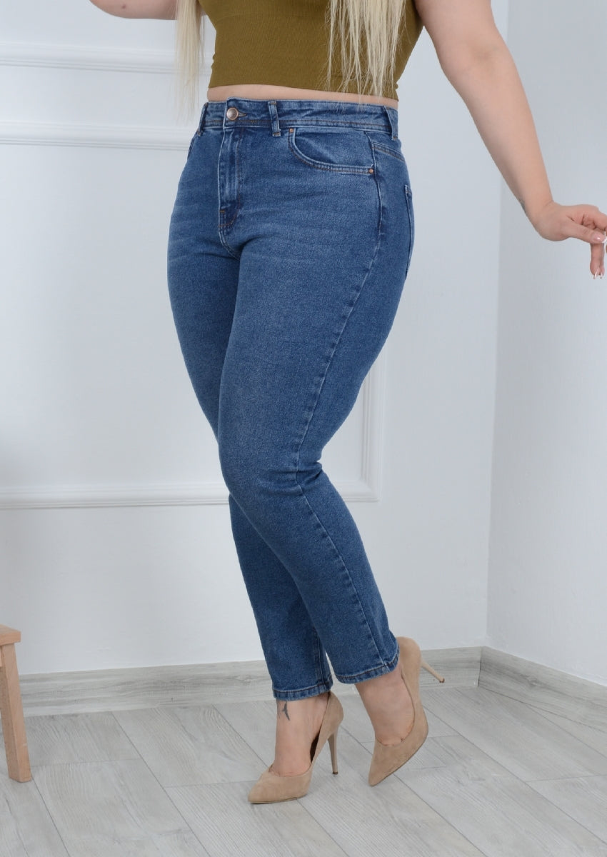 Comfort Slim Kot Pantolon - Koyu Mavi Kot - (32-36) - 2