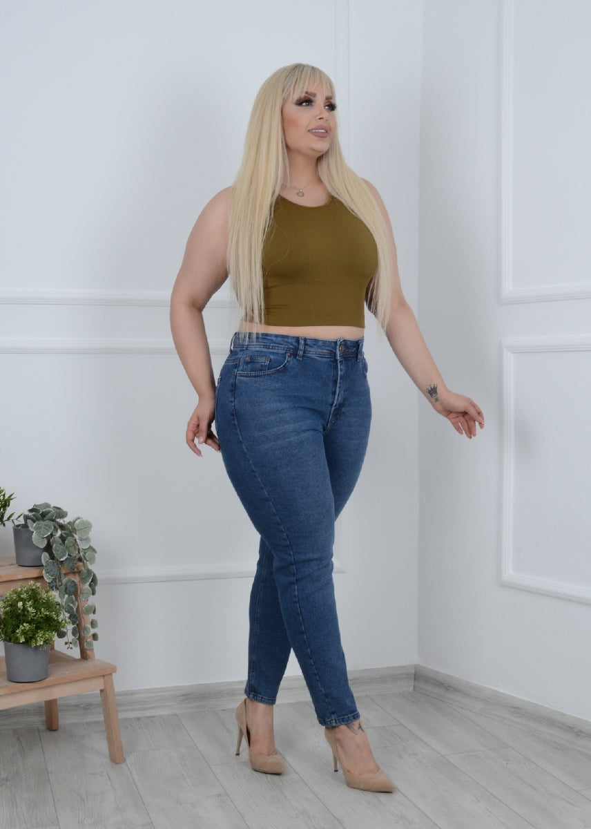 Comfort Slim Kot Pantolon - Koyu Mavi Kot - (32-36) - 5