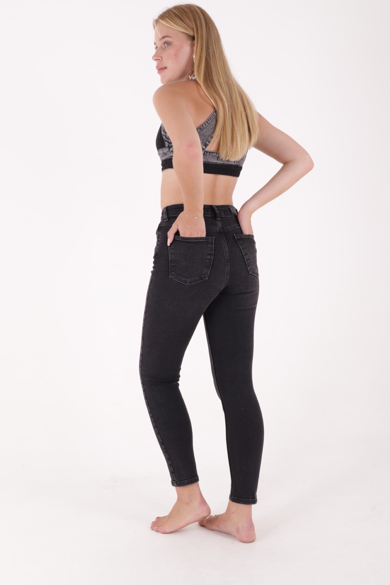 Comfort Slim Kot Pantolon - Antrasit Kot - (26-31) - 3