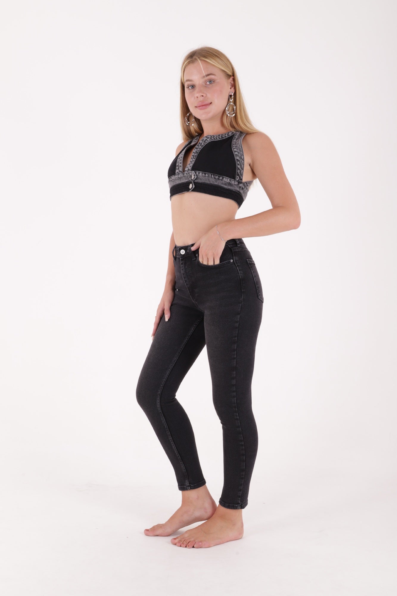 Comfort Slim Kot Pantolon - Antrasit Kot - (26-31) - 4