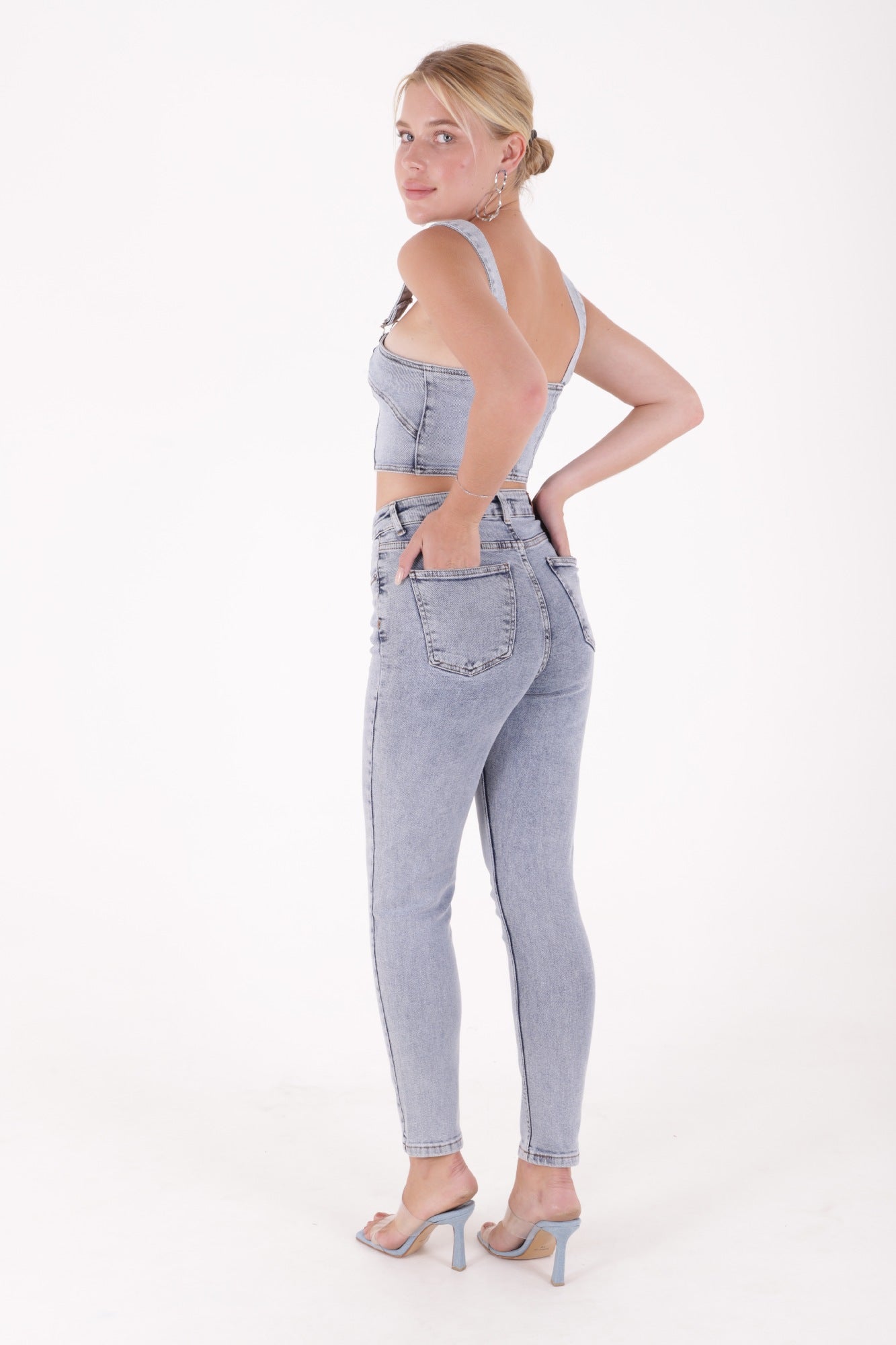 Comfort Slim Kot Pantolon - Kar Yıkama Açık Mavi - (26-28) - 3