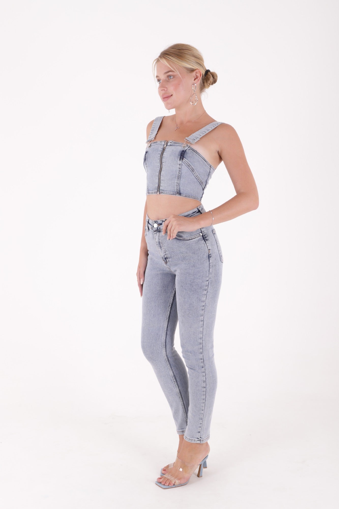 Comfort Slim Kot Pantolon - Kar Yıkama Açık Mavi - (26-28) - 4