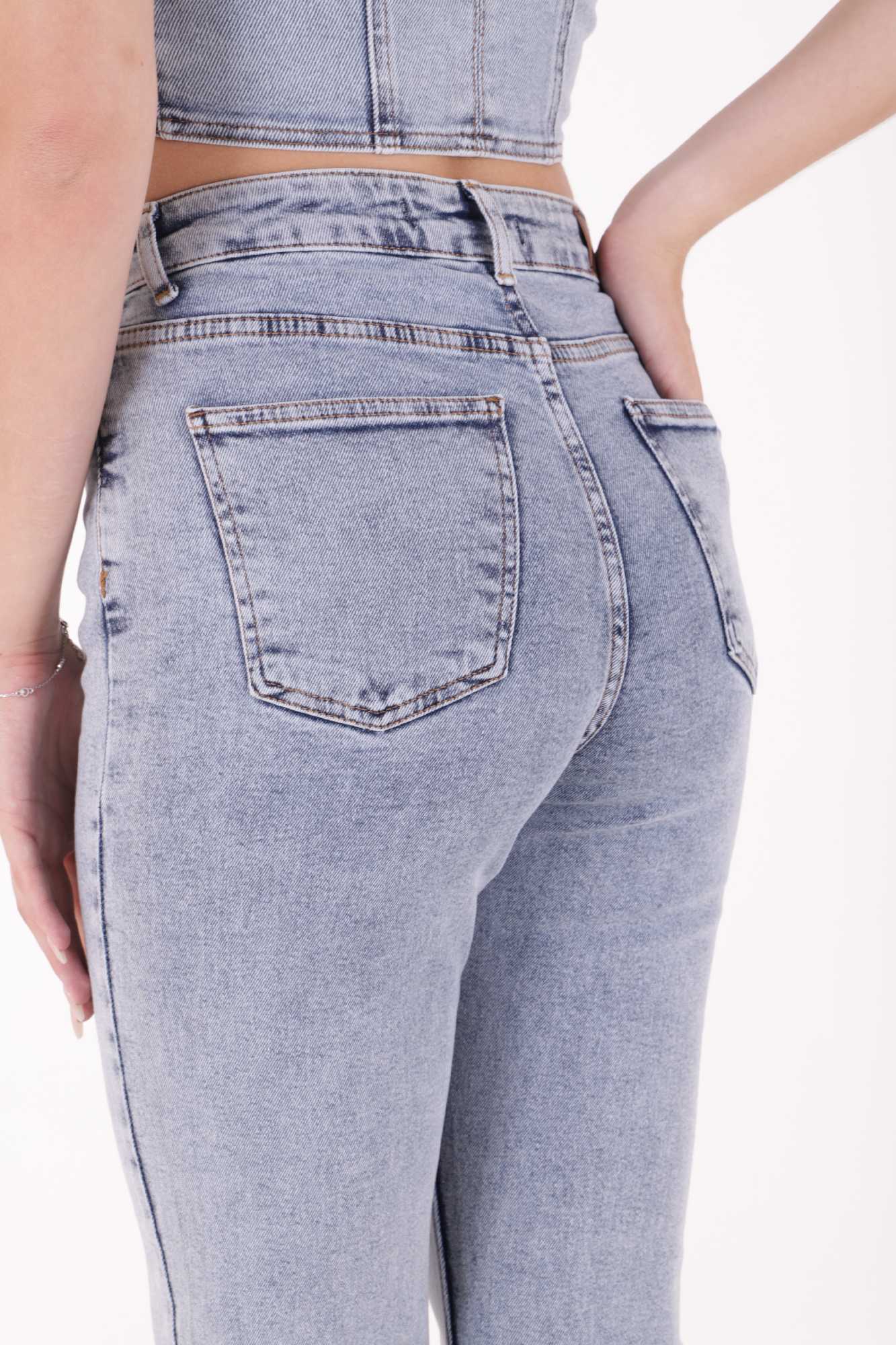 Comfort Slim Kot Pantolon - Kar Yıkama Açık Mavi - (26-28) - 5