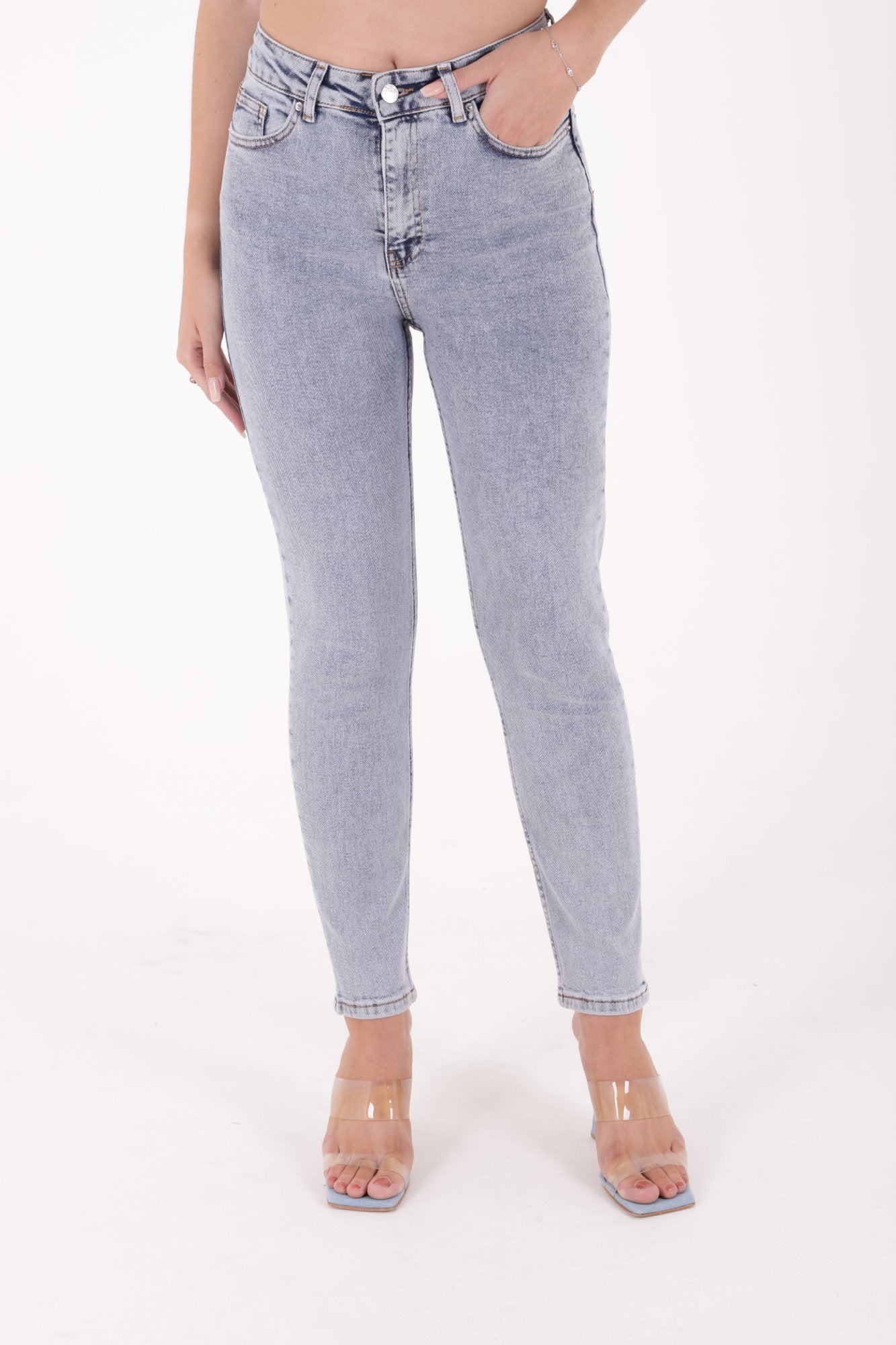 Comfort Slim Kot Pantolon - Kar Yıkama Açık Mavi - (26-31) - 2