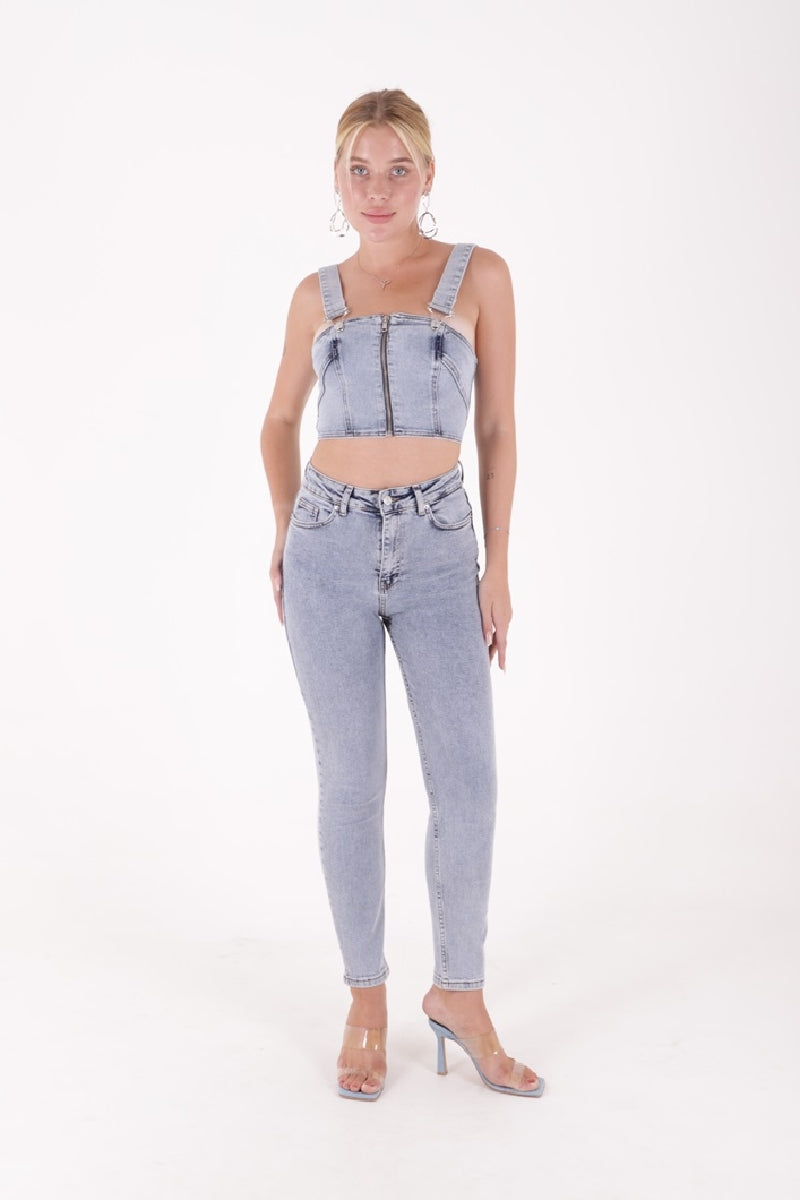 Comfort Slim Kot Pantolon Kar Yıkama Açık Mavi